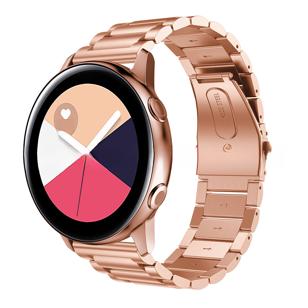 適用三星watch active不鏽鋼錶帶三星active2三珠彈弓扣鋼帶20mm