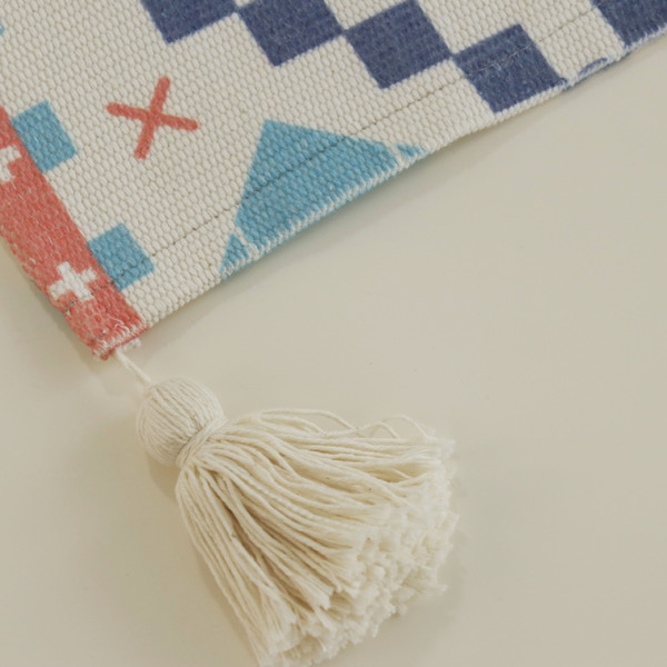 geometric pendant with tassels