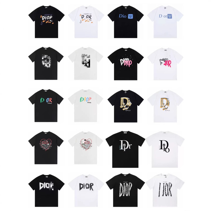 Cross-Border 26Ss Summer High-End European and American Luxury Fashion D-Brand Unisex Round-Neck Loose Printed Short-Sleeve Pure Cotton T-Shirt