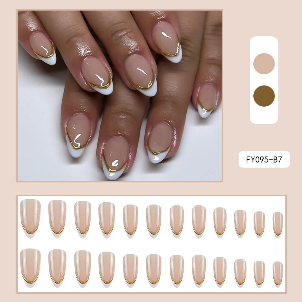 Uñas postizas 3D estéreo blanqueadoras, muy vendidas, piezas de arte de uñas portátiles transfronterizas, pegatinas de uñas sencillas con un toque de alta gama, venta al por mayor