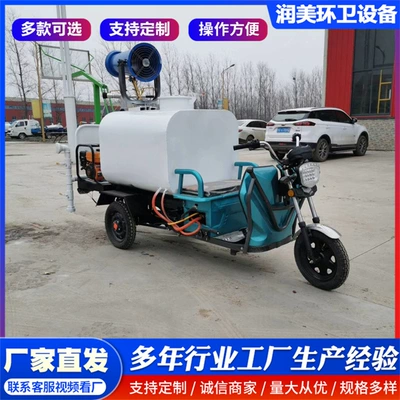 Electric Three-Wheel and Four-Wheel Sprinkler Truck for Engineering Sites, Landscaping, Dust Removal, Fog Cannon Sprinkler Truck, 1 Square Meter 2-in-1
