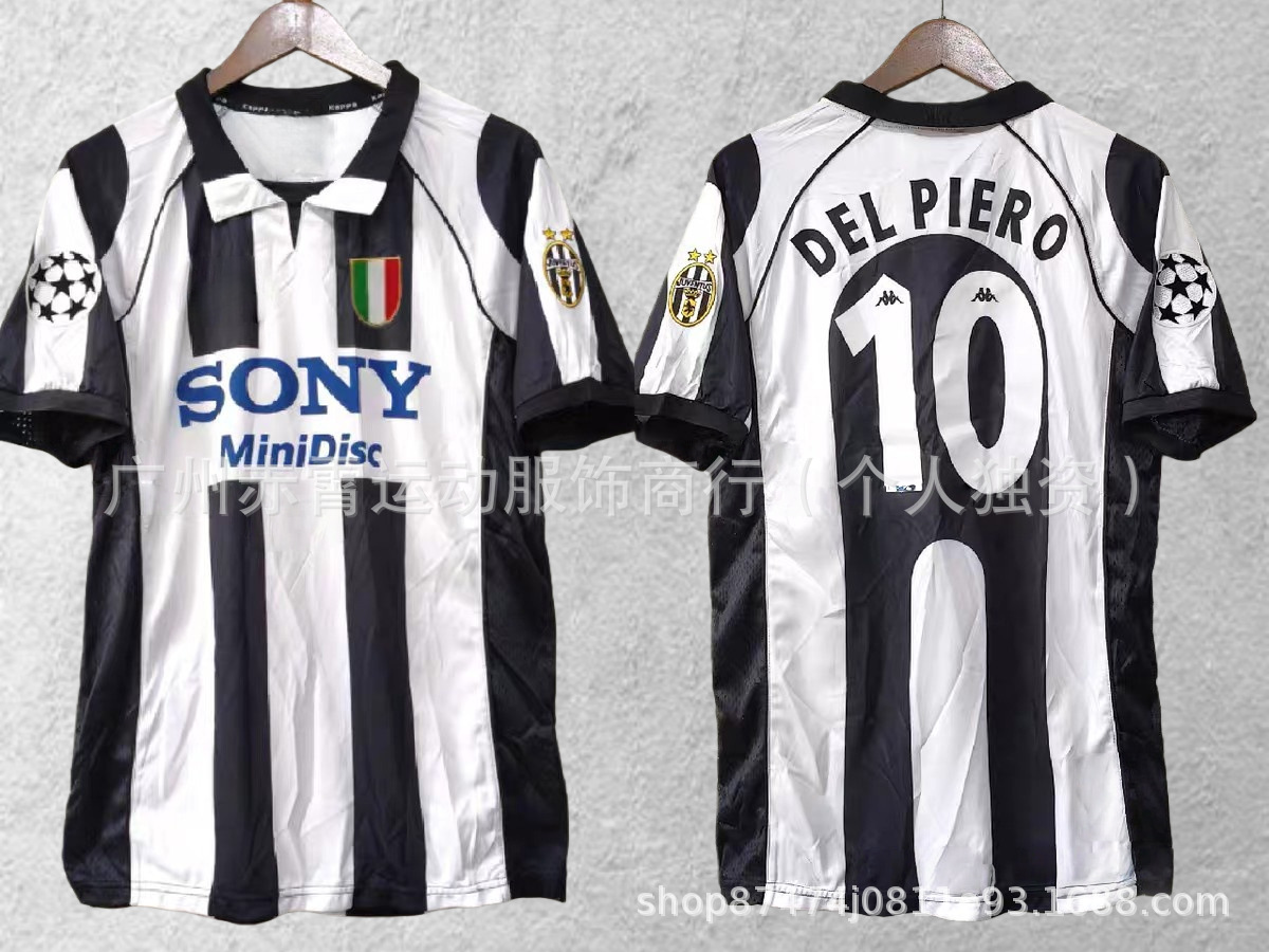 Kappa x Juventus Retro 1997/98 Home Del Piero Jersey Black White