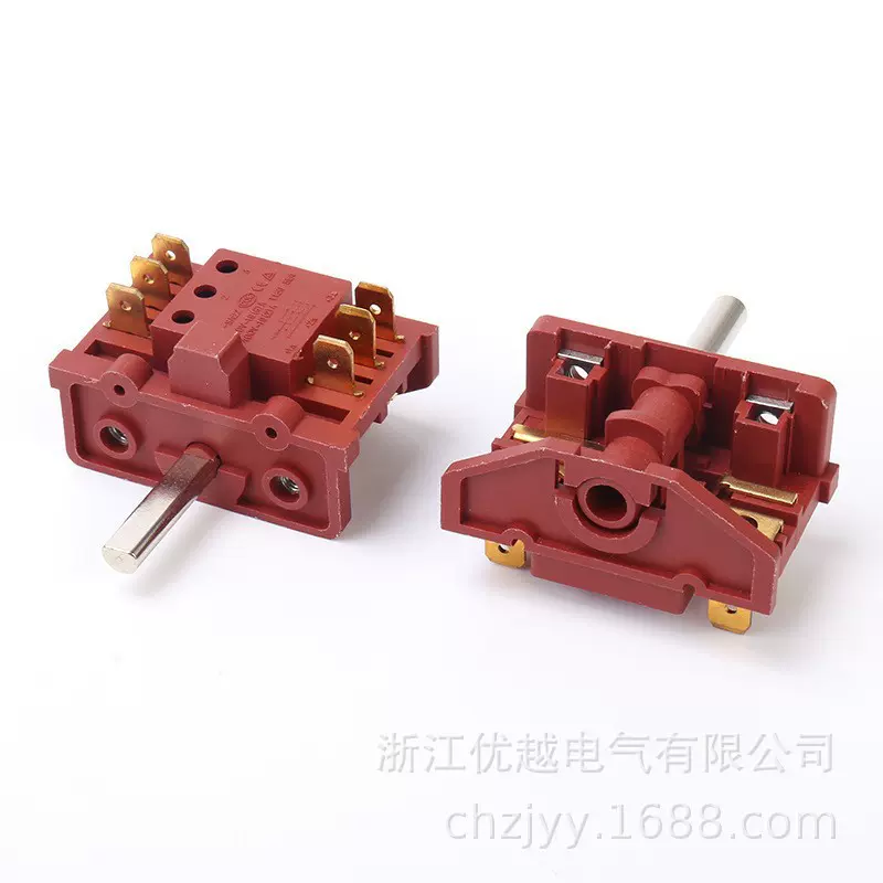 旋转开关1号挂烫机旋转电源开关烤箱烤炉档位旋转电源开关批发