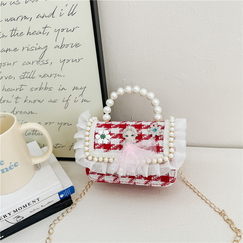 Transfronterizos Amazon bolsos para niños Aisha bolsa de la princesa bolsos de perlas bolsos de mano bolsos de chicas cadenas de comercio exterior