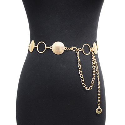 summer Ladies belt leisure time decorate ring Iron chain Waist chain Circle Metal Waist chain skirt goods in stock
