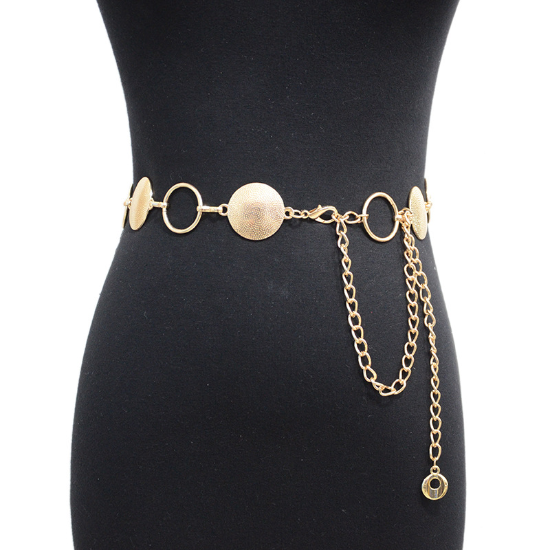 summer Ladies belt leisure time decorate ring Iron chain Waist chain Circle Metal Waist chain skirt goods in stock