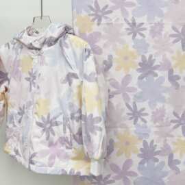 秋冬春亚纺面料布数码印花羽绒服面料棉服面料风花布春亚纺