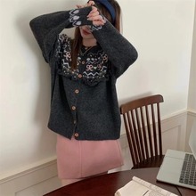 甜美减龄费尔岛蝴蝶结毛衣2025秋冬新款宽松氛围感针织外套上衣女