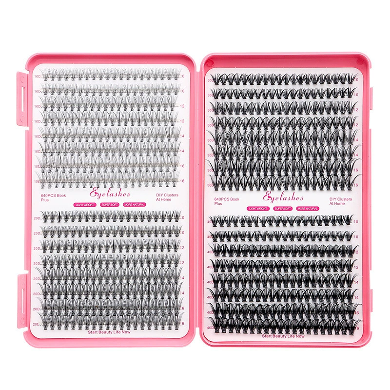 False Eyelash Cluster Set, 32-row Mixed Volume Individual Clusters, 10–100P Options