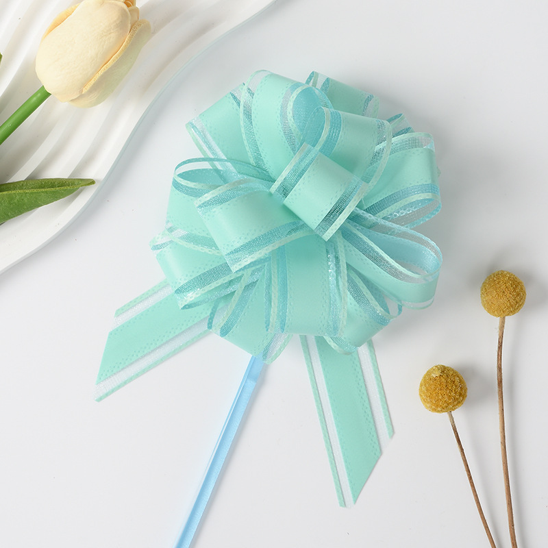 Transfronterizo Amazon 30 Medio Color natural Hilo de nieve simple y elegante Flor de dibujo esférico Regalos navideños Empaquetado de flores Cinta
