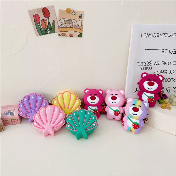 Bear Rodent Killer Pioneer Silicone Bag Single Shoulder Crossbody Change Small Bag Kidsren's Educational Decompression Pinch Toy