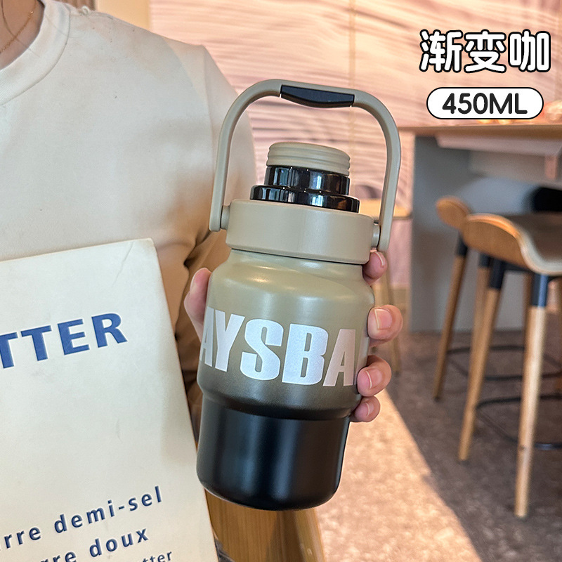 クロスボーダースポーツ断熱ステンレス鋼グラデーションカラー屋外ウォーターボトル屋外ハンドル付きポータブルスポーツ断熱ケトル|undefined