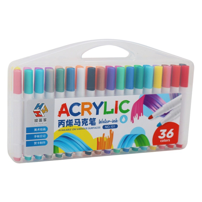 12 Color Acrylic Marker Pen Wholesale 24 Color Student 36DIY Painting Graffiti Multi Purpose Pigment Acrylic Pen Watercolor