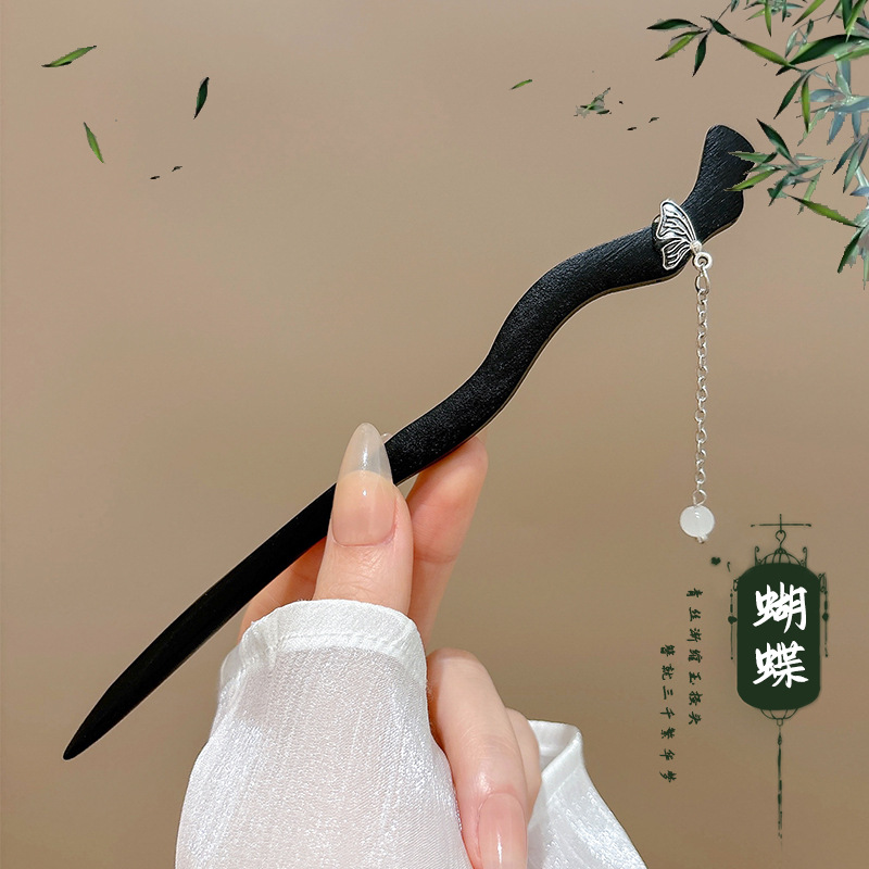 Pinzas de cabello de madera para mujeres nuevos pinzas de estilo chino de alto nivel diarios vestido de caballo de viaje antiguo sándalo bandeja de cabello pinzas de cabello tocado