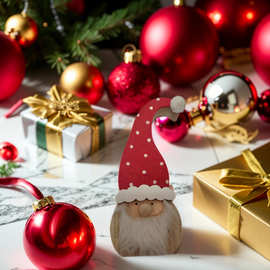 圣诞节创意圣诞老人木偶木质款摆件圣诞装饰品，尺寸图片可改木艺