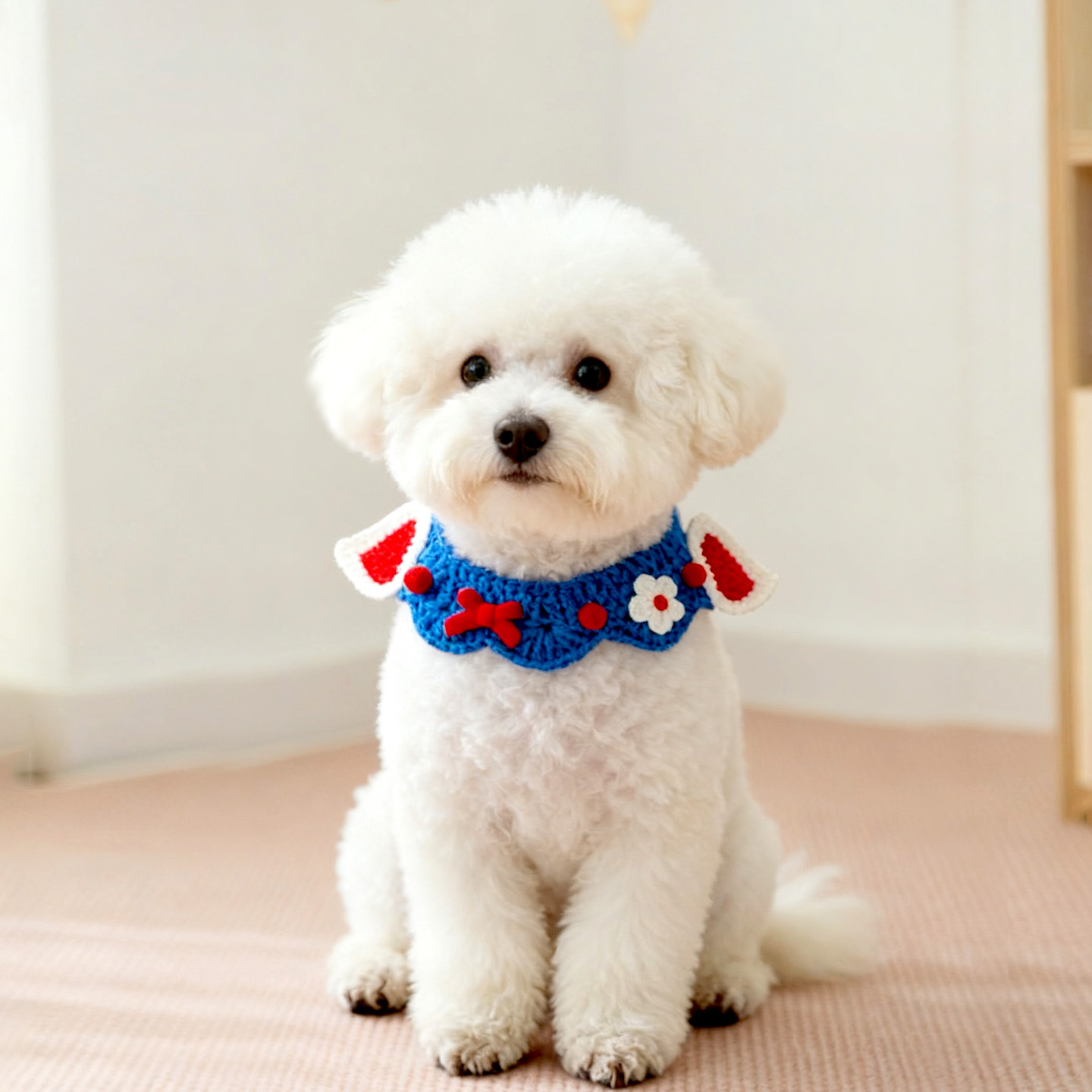 Collar de flores transfronterizas para perros y gatos tejidos a mano para Halloween Año Nuevo bufandas de mascotas para perros pequeños bufandas de saliva