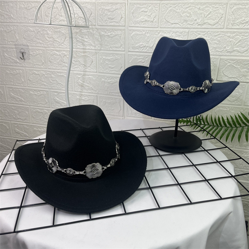 Sombrero Cowboy de Lana con Dije Ovalado de Ala Ancha para Primavera image 2