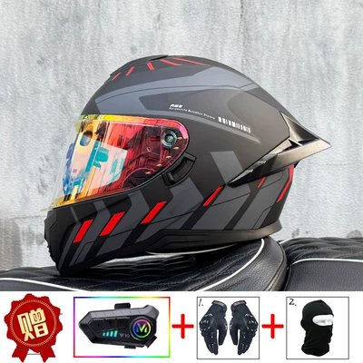 Racing Helmet, New National Standard 3C: Motosiklet kaskı (dəbilqə) - unparalleled-phantom-red-night-vision-capable-y10-soft-microphone-includes-clear-lens-s