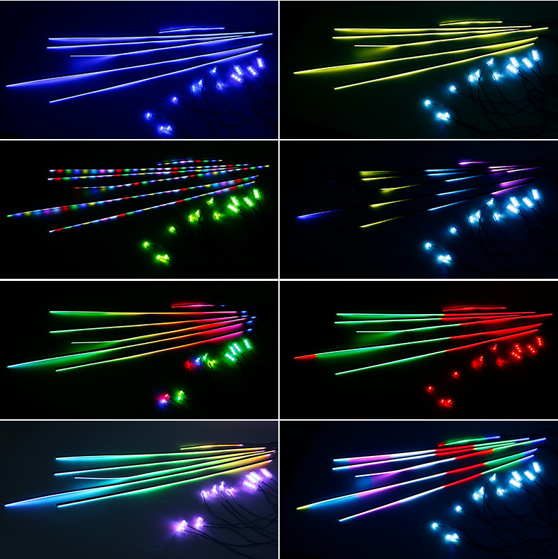 Universal Car Interior Hidden Acrylic Ambient Lighting with Color-Changing Effect, No Wiring Required, One-To-Eight App Dual Control
