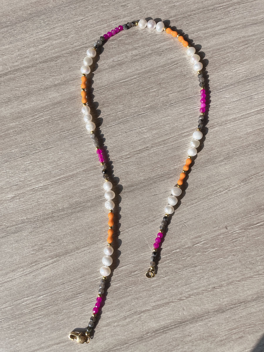 40g Weight Beads Pendant Material Necklace Classification Titanium Steel Chain Material 1 Piece Quantity Holiday, Daily Occasion natural stone, Freshwater Pearl, Titanium Steel Material Geometric Pattern Women's Gender Irregular, Chain Design Simple Style Style Simple Style Geometric Natural Stone Freshwater Pearl Titanium Steel Necklace In Bulk 37