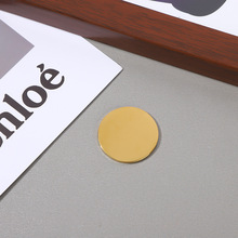 欧美跨境不锈钢无孔圆形镜面抛光真空电镀刻字吊坠纪念币批发圆牌