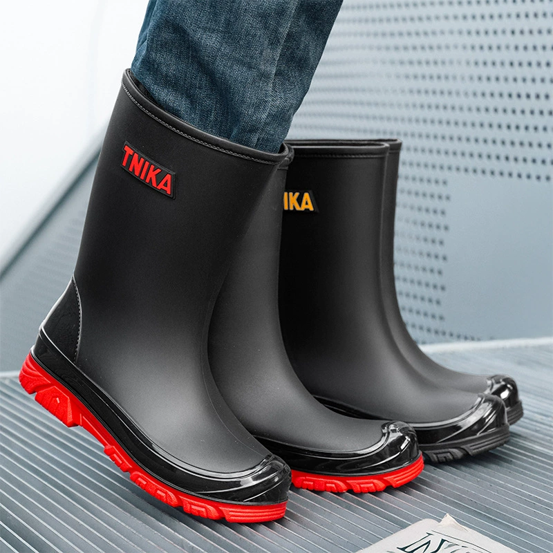 Трансграничные сапоги от дождя мужские водяные туфли водонепроницаемые нескользящие резиновые туфли на кухне