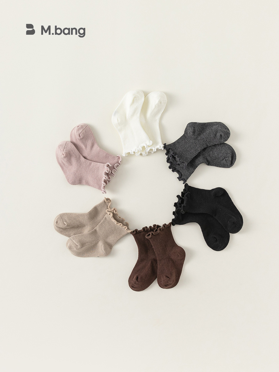 Youbao Ropa para Niños, Nueva Colección Primavera/Verano, Calcetines Cortos para Niños, Calcetines con Volantes Multicolor para Niñas, Calcetines Versátiles hasta la Pantorrilla para Bebés