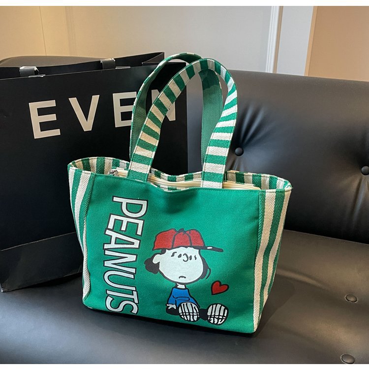 2024 bolsas de lona empalmadas moda de compras de gran capacidad bolsas de mano impresión LOGO contraste portátil