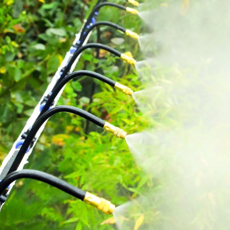 boquilla de pulverización universal ajustable boquilla de pulverización de atomización giratoria ajustable boquilla de pulverización rápida de riego de agua humidificación y enfriamiento boquilla de cobre