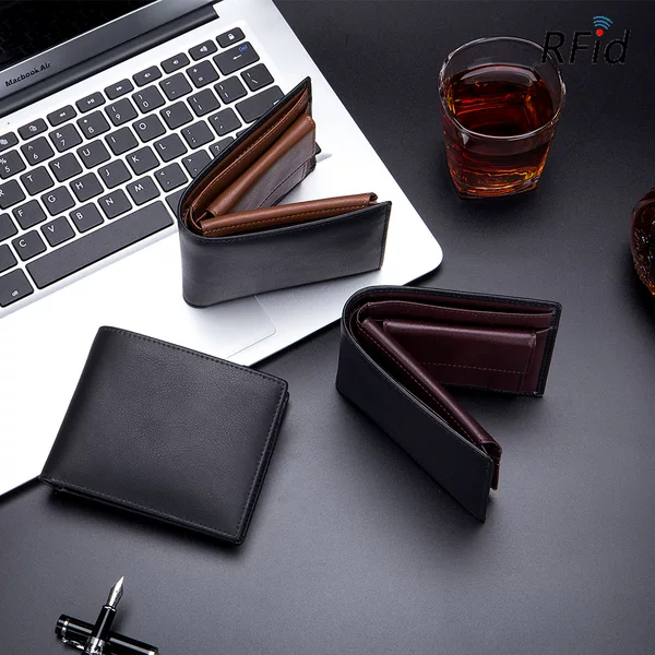 First-Layer Cowhide Men's Short Wallet Rfid Soft Cowhide 70% off Wallet Cross-Border Multi-Functional Retro Coin Purse