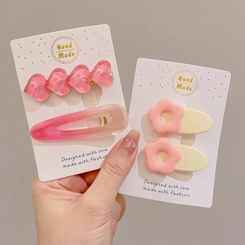 Rosa Linda estrella horquilla lado femenino clip de pelo amor de los niños BB clip de pelo roto horquilla bebé tocado