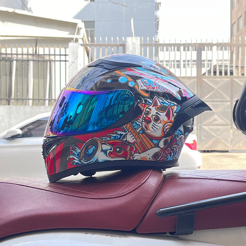 El casco completo del casco de la cola grande de la motocicleta Jiekai se puede instalar con auriculares Bluetooth