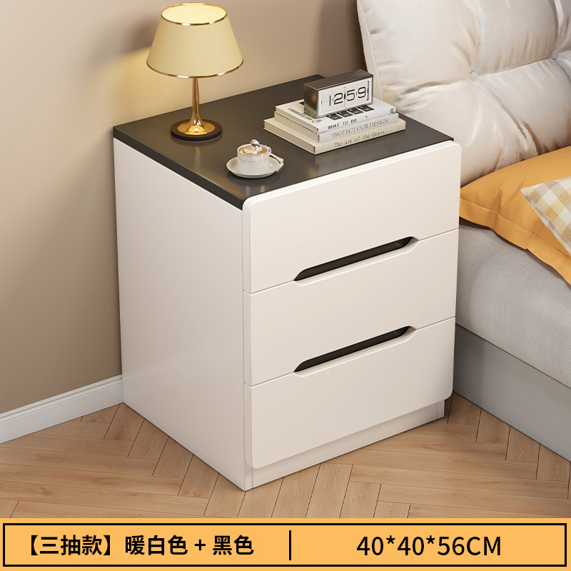 [3 서랍 흰색 배경] 따뜻한 흰색 + 블랙 40CM