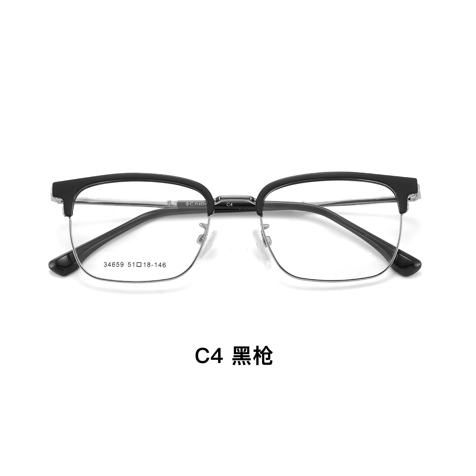 El marco de cejas de aleación masculina de polietileno, marcos de gafas de ocio de negocios, diseño de anillo de goma de oro para la miopía Danyang lote