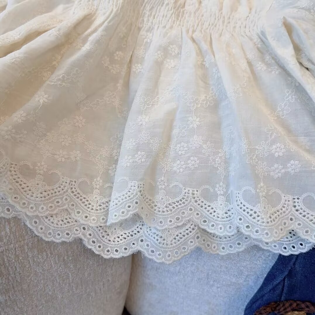 Salty Lime siete camisa para niños Otoño Nuevo estilo coreano ropa para niños bebé lindo encaje bordado camisa de muñeca de alto grado