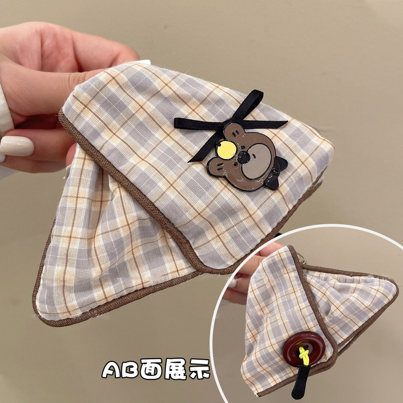 韩系猫咪蝴蝶结三角发夹2025新款后脑勺高级感盘发鸭嘴夹甜美头饰|undefined