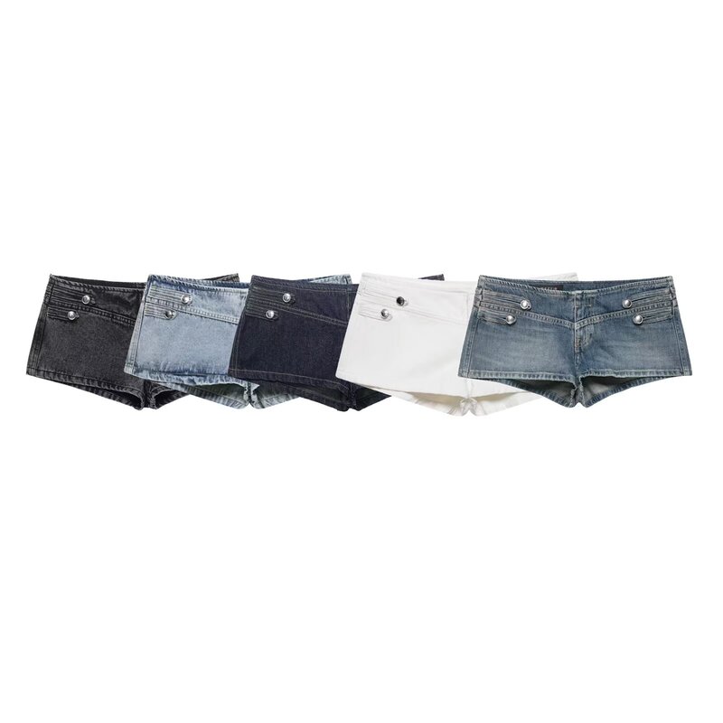 Low-Waisted Mini Denim Shorts for Women 2026 Summer New Fashion Hot Girl Sexy Hot Pants