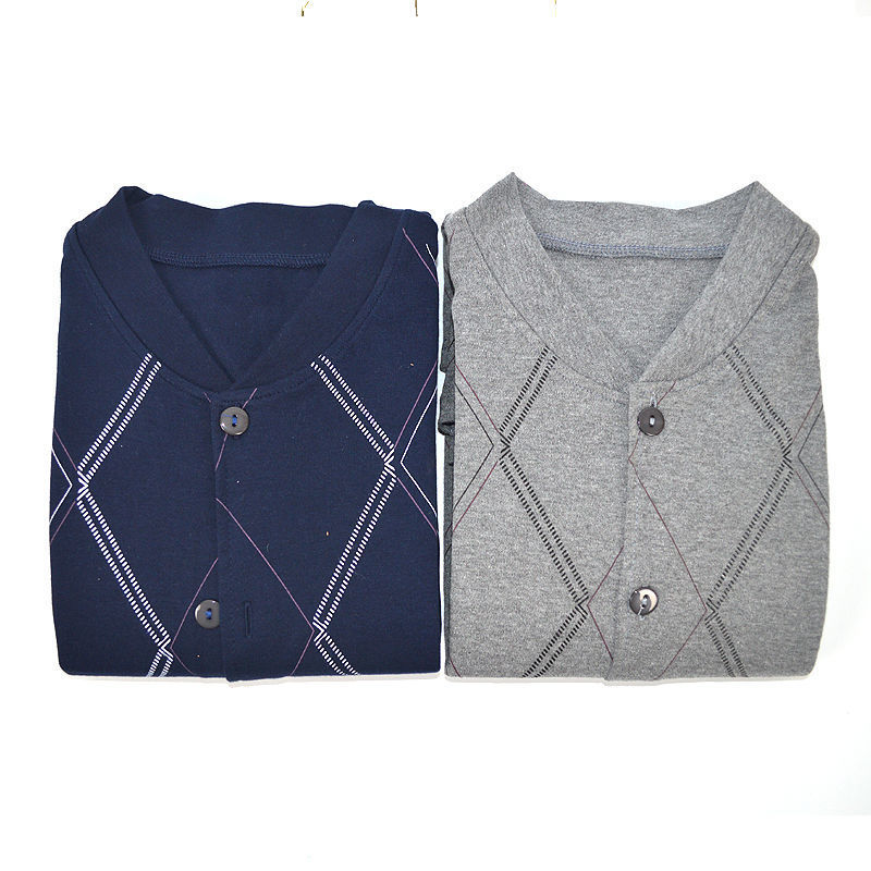 중년 및 노인 남성면 가디건 신작 오픈 가을 코트 대형 느슨한 깃털 열 속옷 봄 가을 겨울 아빠