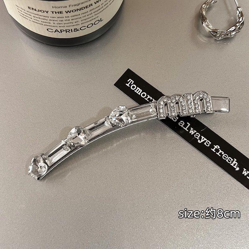 気質ラインストーンラブアヒル口クリップミニヘアピン女性用サイドシルバー前髪クリップインスタイルワンラインクリップサイドクリップ|undefined