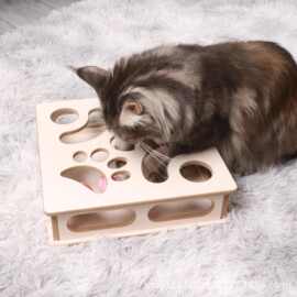 新款木质猫盒趣味迷宫猫玩具宠物自嗨解闷益智掏球游戏实木迷宫盒