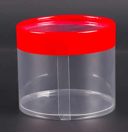 厂家直供卷边筒可印刷透明盒子饰品皮筋pvc塑料圆桶包装盒收纳罐