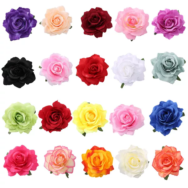 Cross-border explosions multi-color rose hairpin dance headdress party corsage hair accessories beach artificial flower photo props