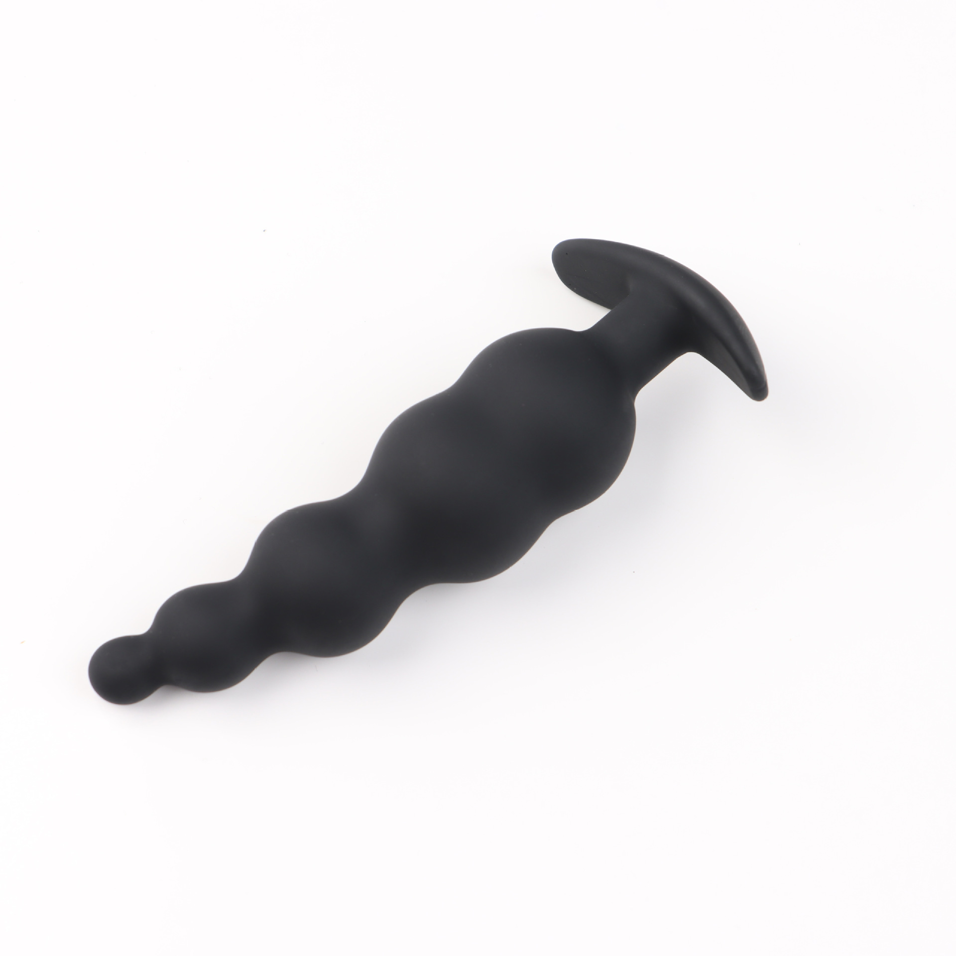 Silicone Anchor Curved Anal Plug with Five Beads, Manual Non-Vibrating Expansion Toy — detail image 3