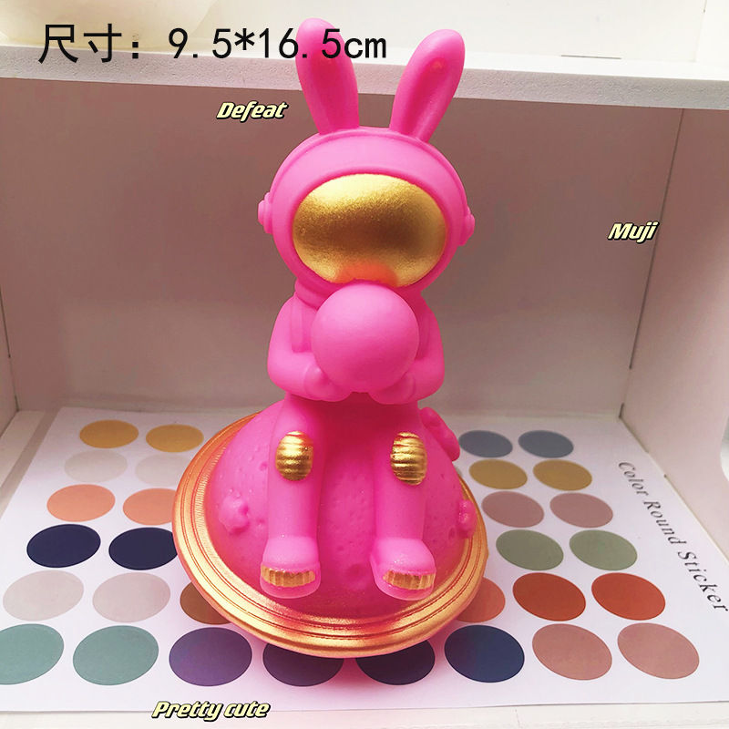 야간 조명 행성 토끼 보유 달 로즈 레드