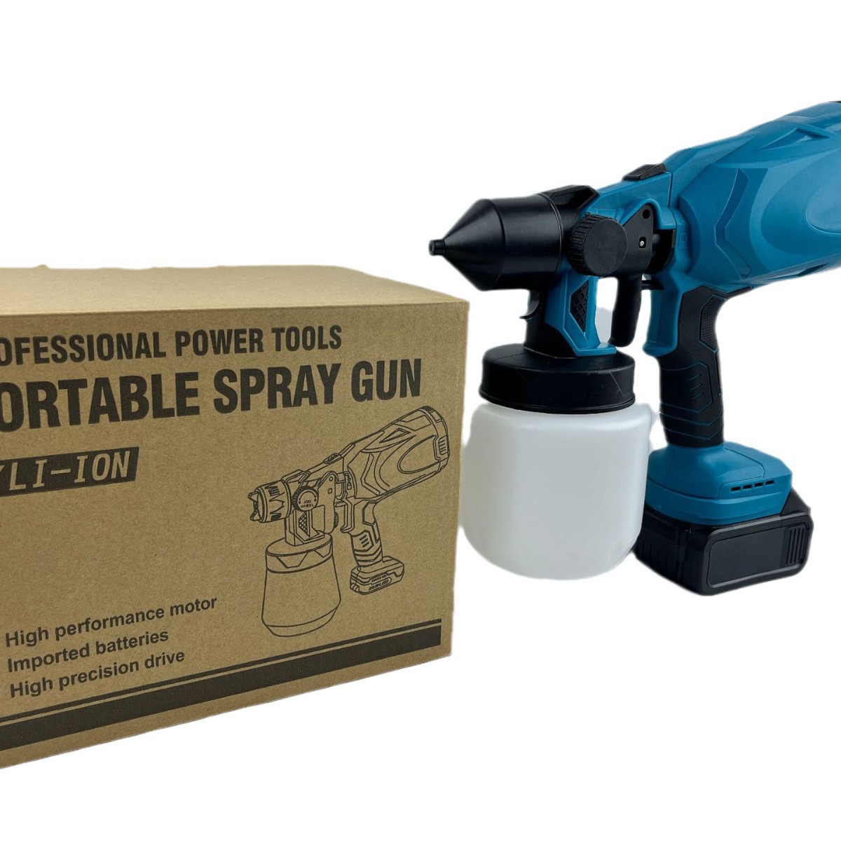 Pintura a base de agua directa de fábrica pintura de látex PISTOLA DE PULVERIZACIÓN eléctrica de alta atomización de carga de litio PISTOLA DE PULVERIZACIÓN de alta potencia