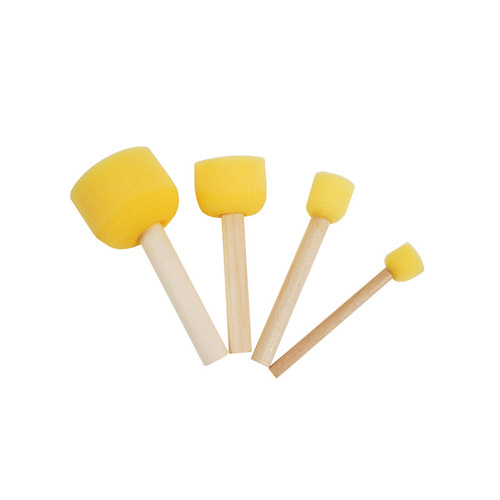 Huiyue children's painting sponge seal brush mushroom head No. 1-5 DIY painting seal early education graffiti log handle