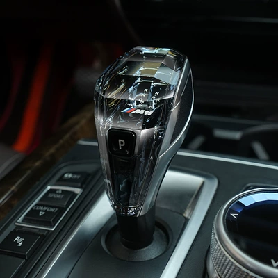 Bmw Mark Car Crystal Gear Handle Is Suitable for New 3 Series 5 Series 7 Series 6Gtx4X5 Gear Head Modification Special (Cab and accessories) - 11-235-series6-series7-series-short-color-m-logo-gear-display-three-piece-set