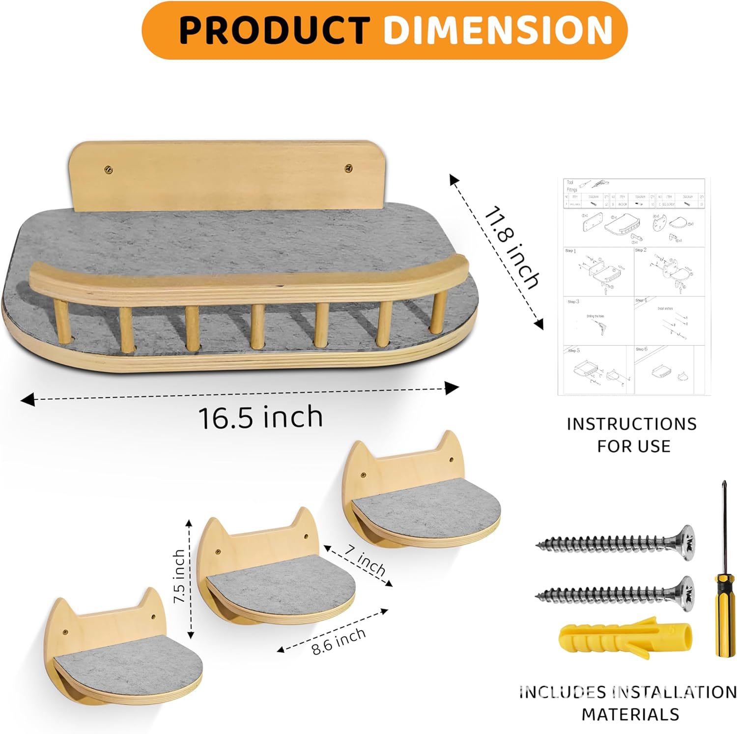 Toda la pared de madera para gatos, nido para gatos, estante para trepar para gatos, plataforma de pared, trampolín, escalera para trepar, muebles para gatos en la pared de madera