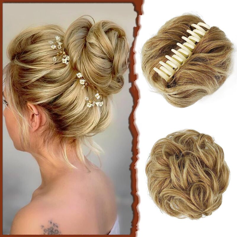 Fashionable Large Claw Clip Messy Bun Hairpiece for Women, European and American Cross-Border Wholesale