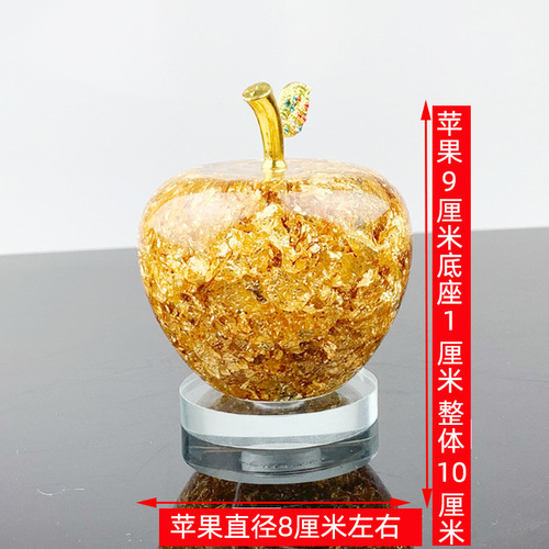 Cross-border hot-selling small gold foil crystal apple ornaments creative Christmas gifts best-selling Southeast Asian gift ornaments